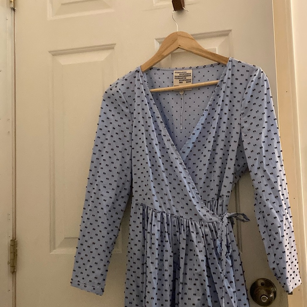 Baum Und Pferdgarten Aymeline Wrap Dress Blue Brown Dots Size 38